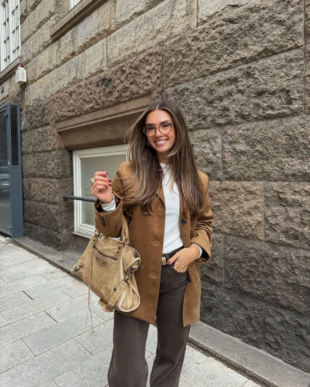 Camel Suede Blazer Women's Jacket with Stylish Fit