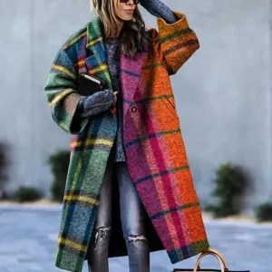 Camille – Stylish Checked Women’s Coat for Any Occasion