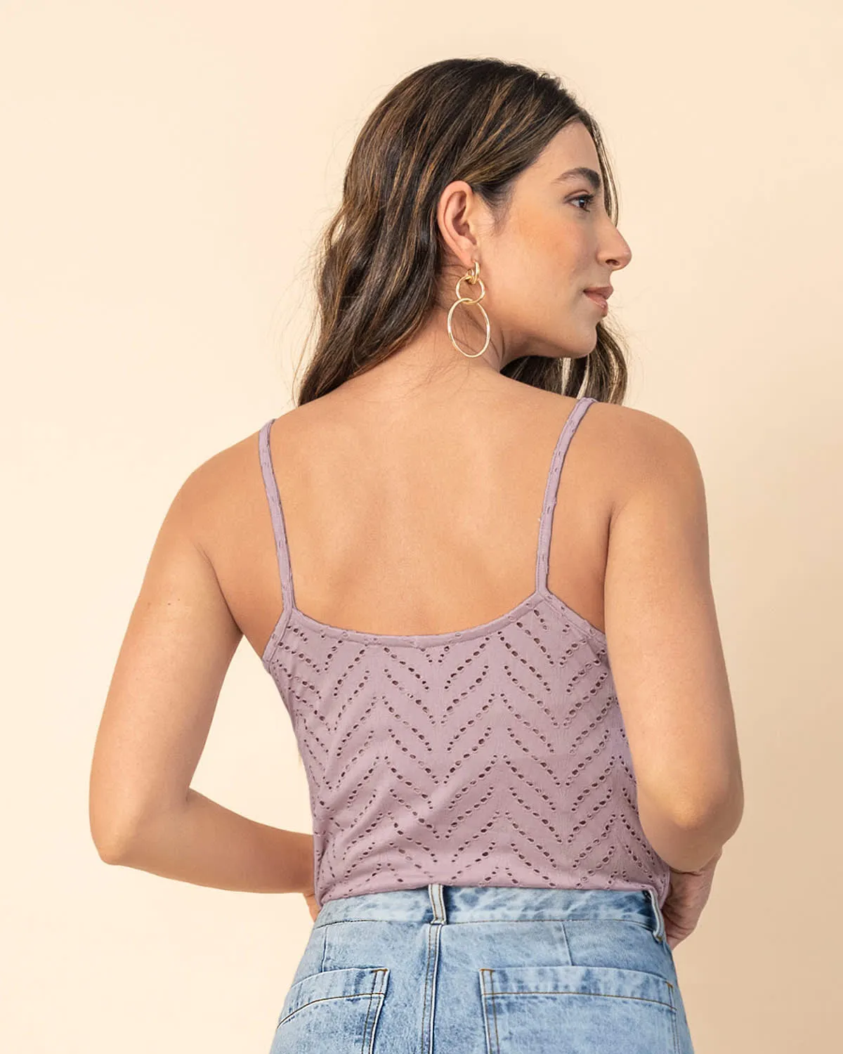 Camiseta de tiritas tipo tejido strech