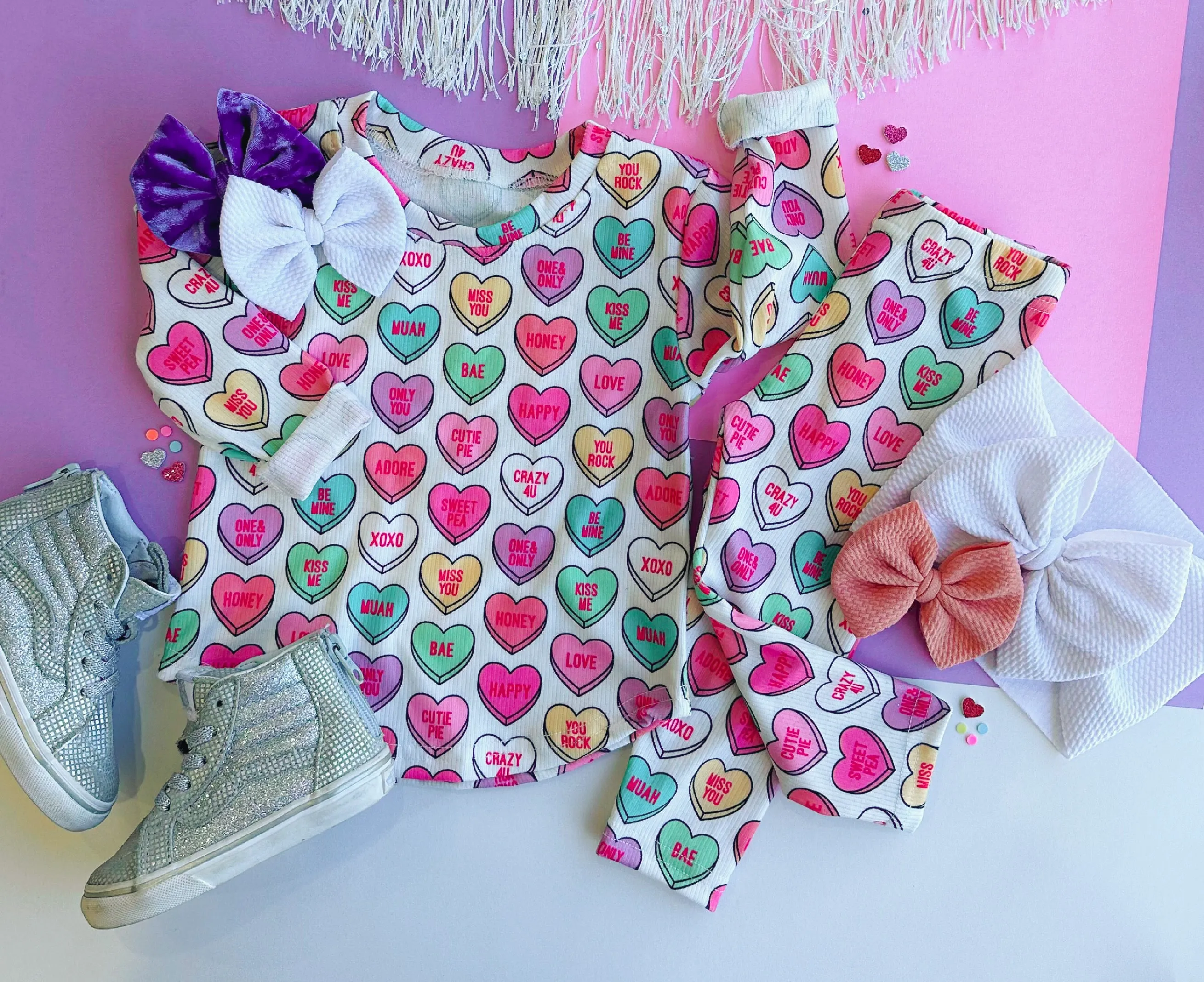candy heart pajamas