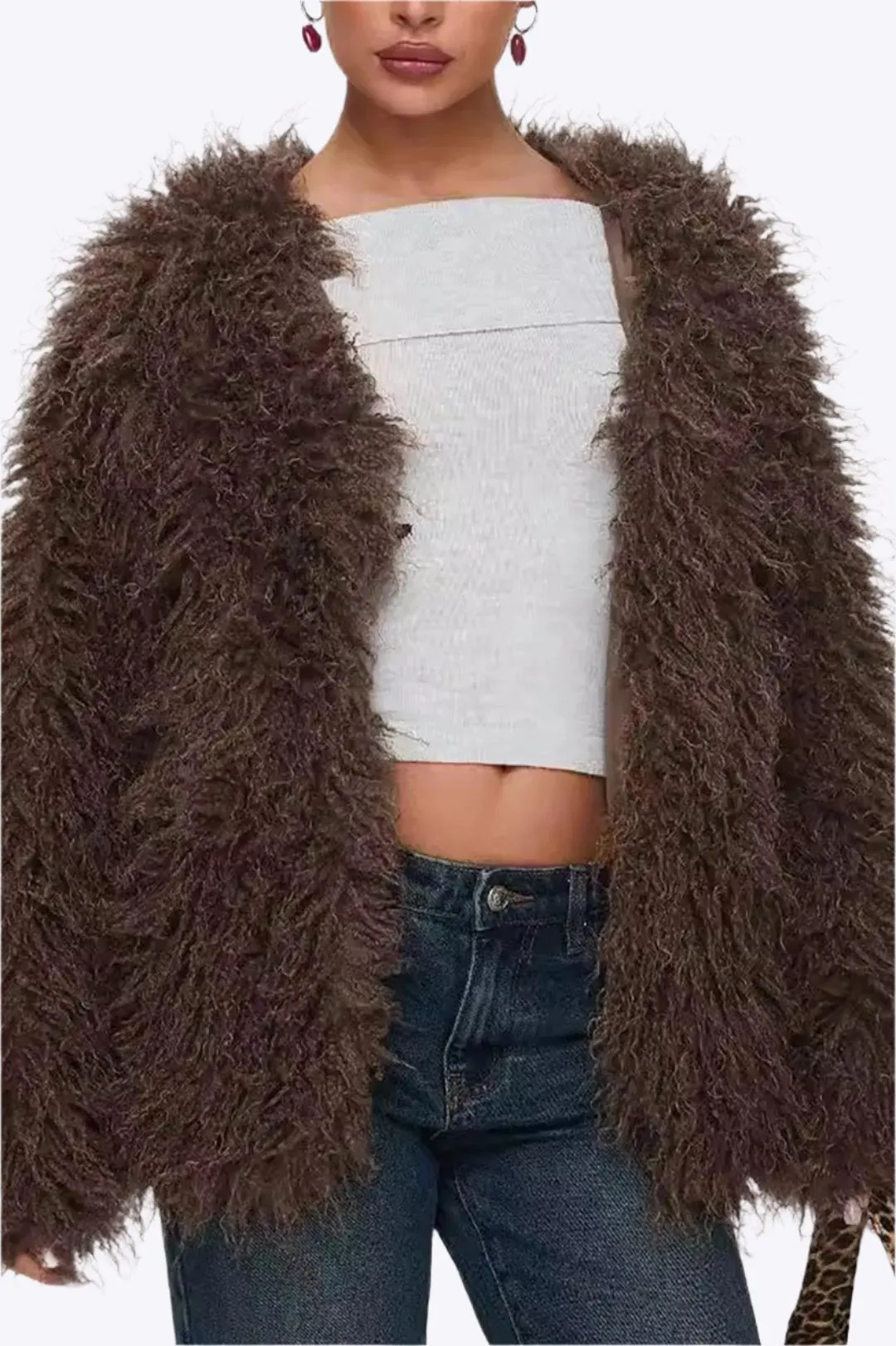 Caroline - Stylish Solid Fringe Woman's Coat