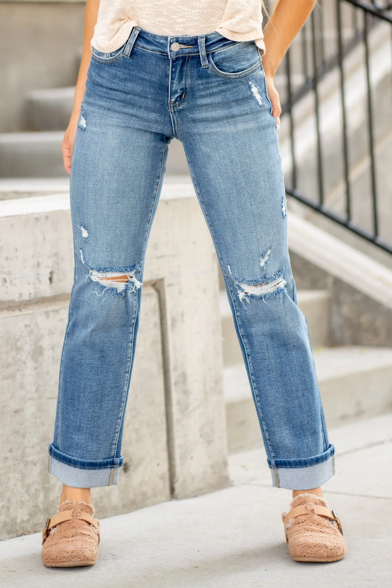 Carrie Mid Rise True Straight Leg Jeans Regular & Plus Sizes