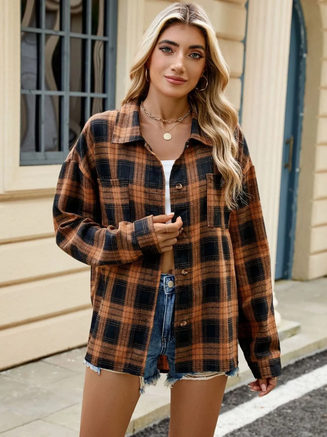 Cecelia | Long-sleeved Plaid Shirt