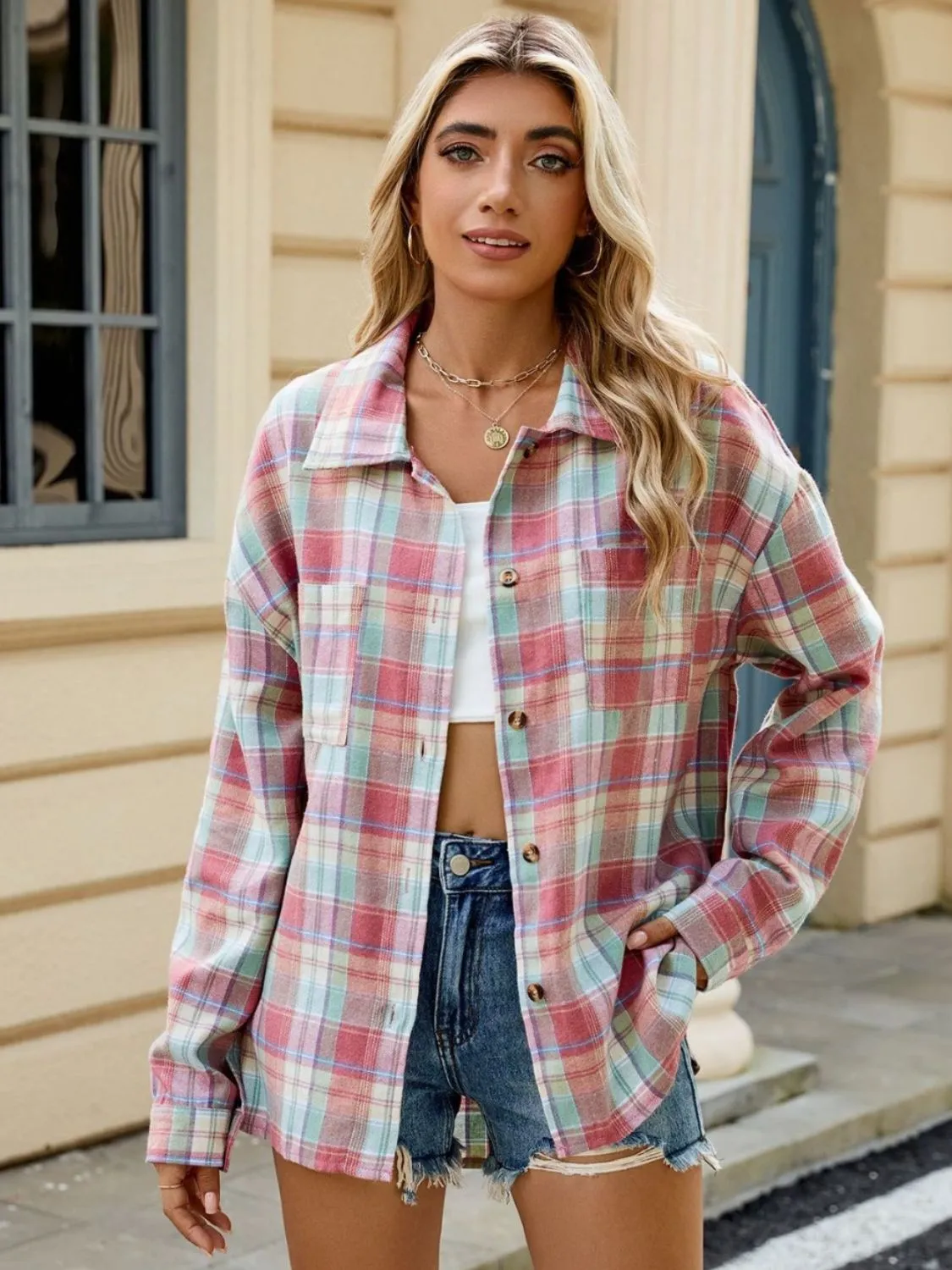 Cecelia | Long-sleeved Plaid Shirt