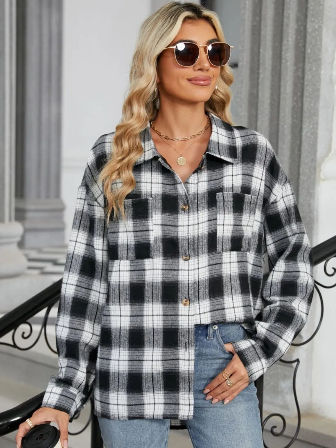 Cecelia | Long-sleeved Plaid Shirt
