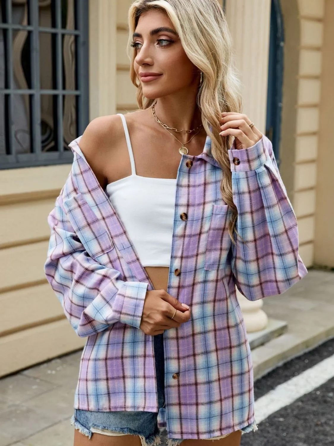 Cecelia | Long-sleeved Plaid Shirt