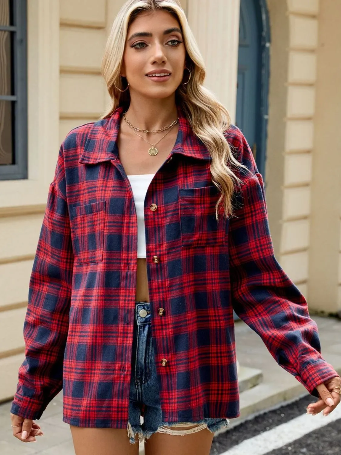 Cecelia | Long-sleeved Plaid Shirt