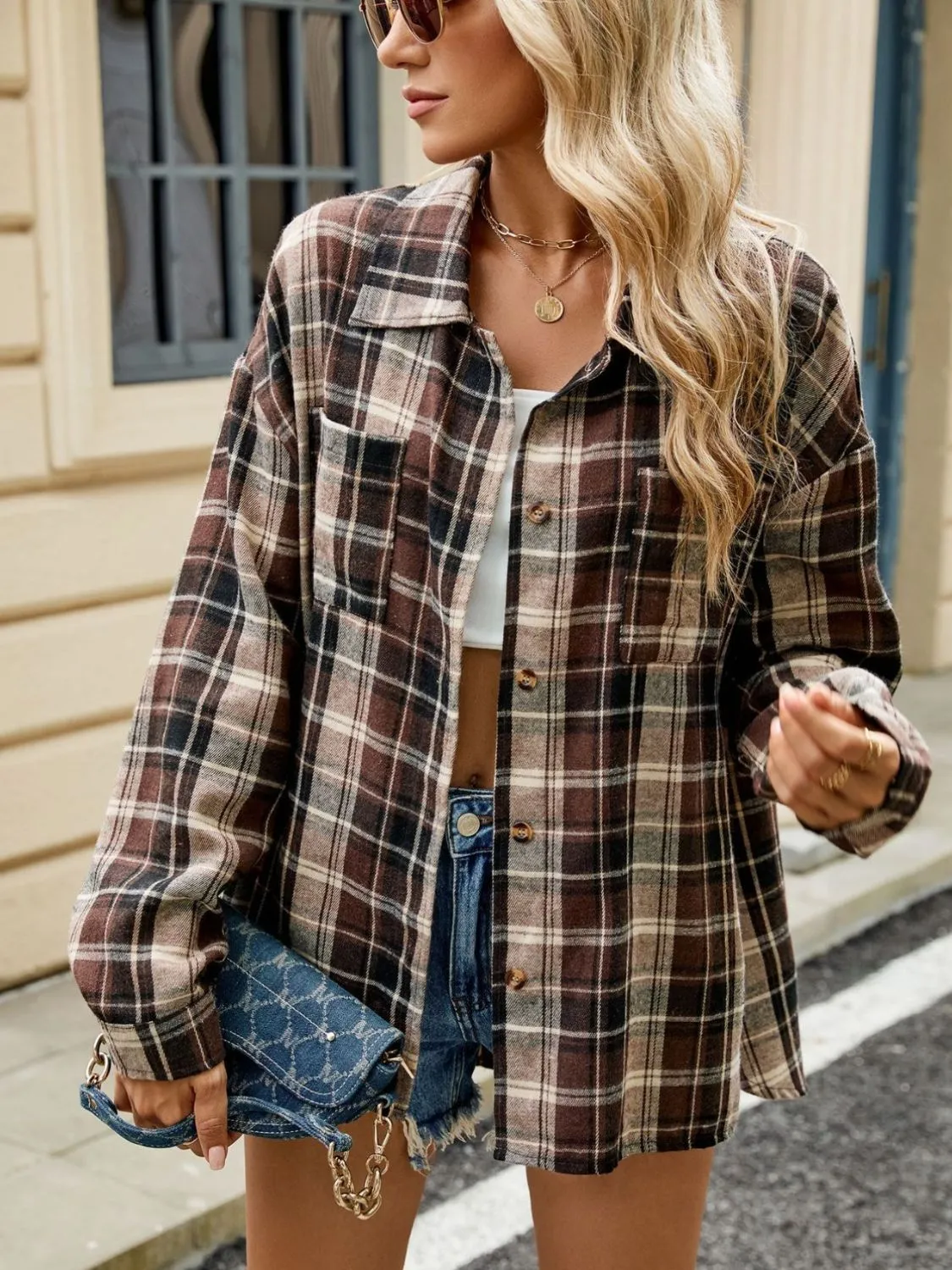 Cecelia | Long-sleeved Plaid Shirt