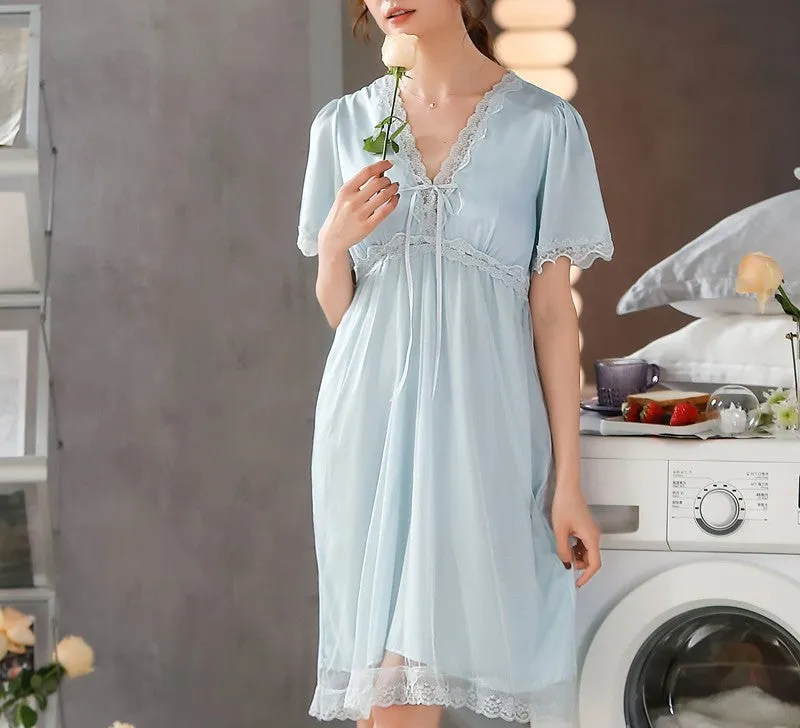 Chalone Satin & Lace PJ Dress (Padded)