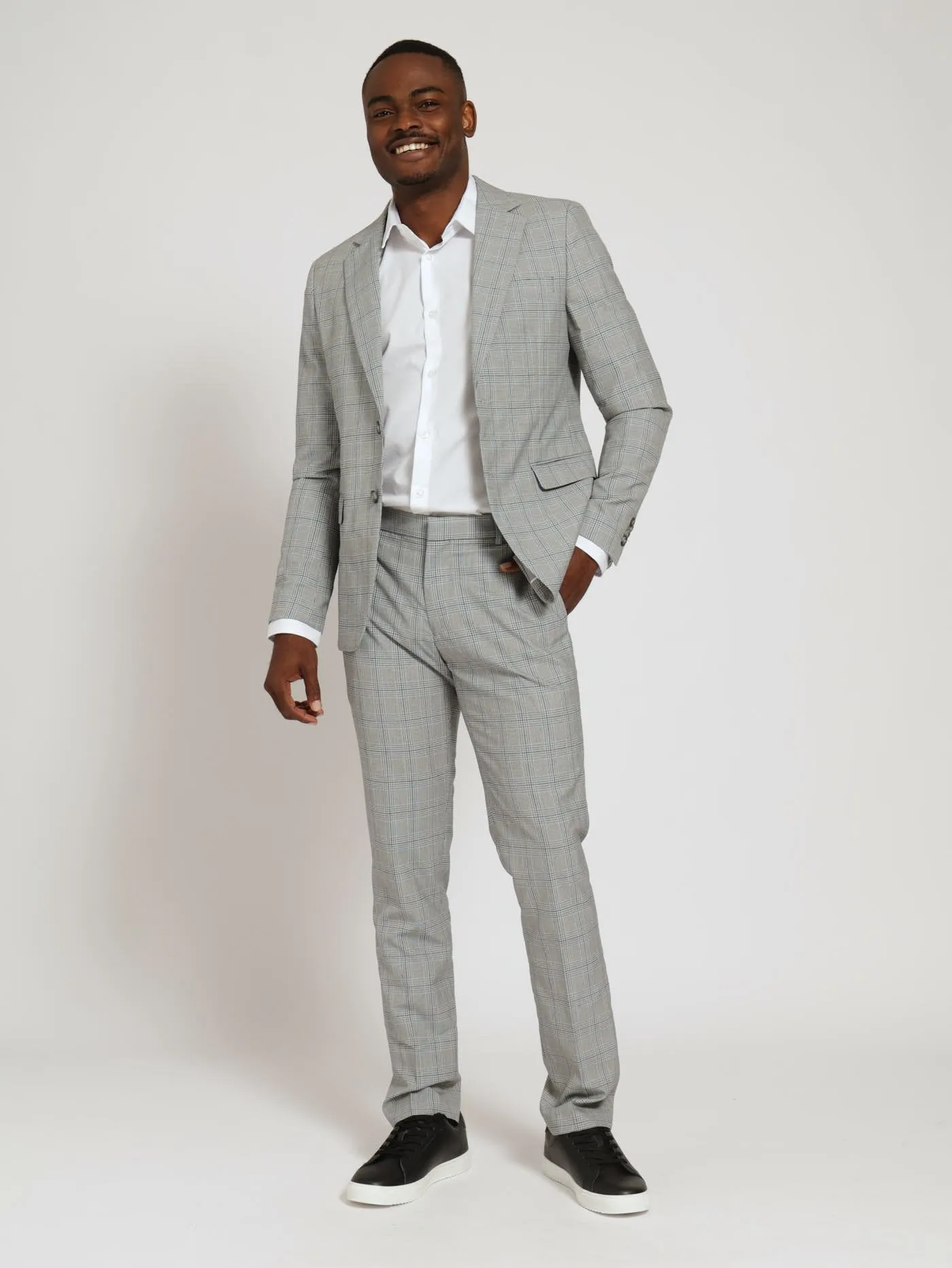 Check Suit Trouser - Grey
