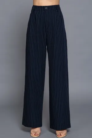 Chic Pinstripe Pants Straight-Leg Design  Durable Woven Fabric ZP14187C28 $12.50