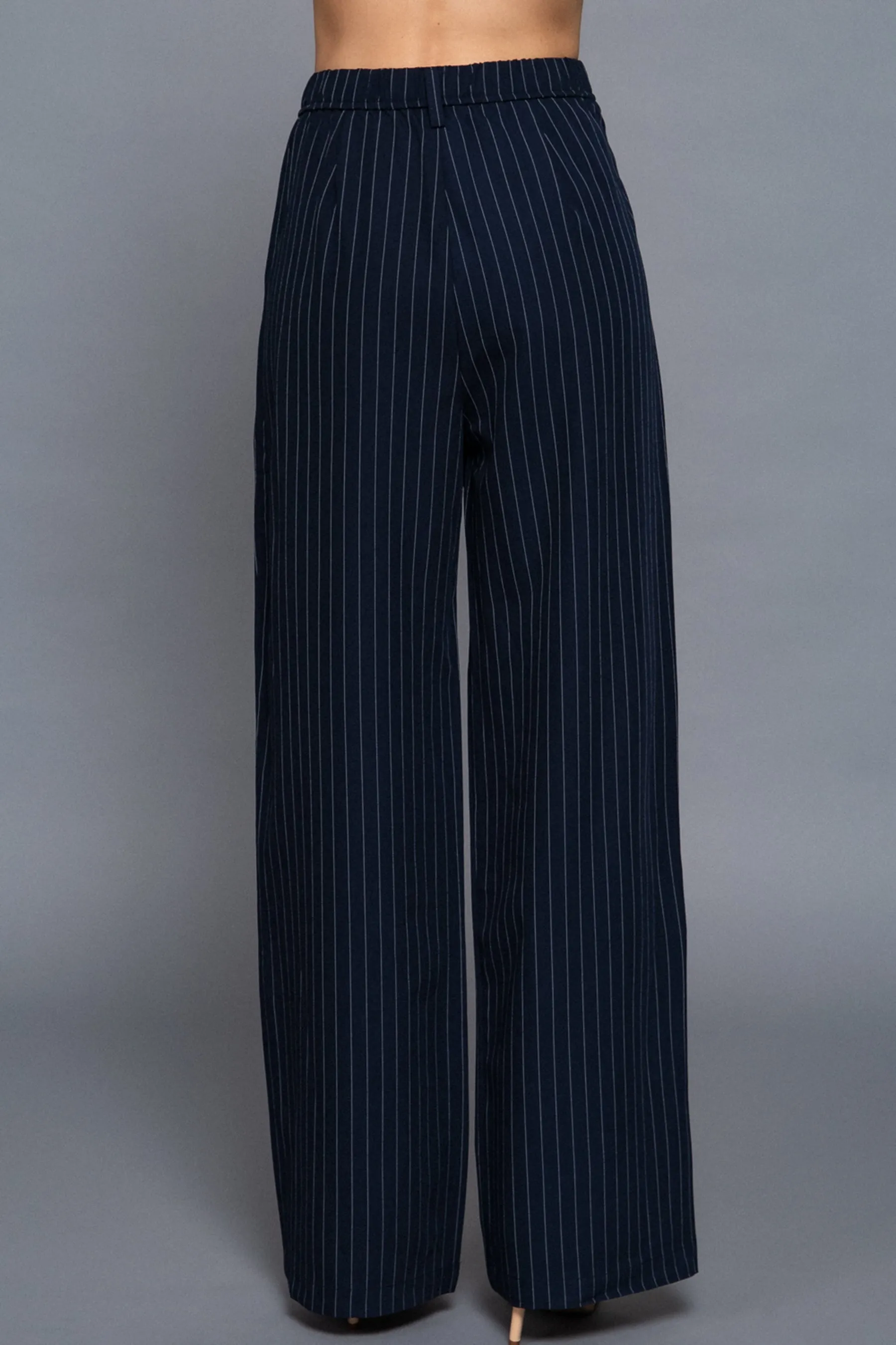 Chic Pinstripe Pants Straight-Leg Design  Durable Woven Fabric ZP14187C28 $12.50