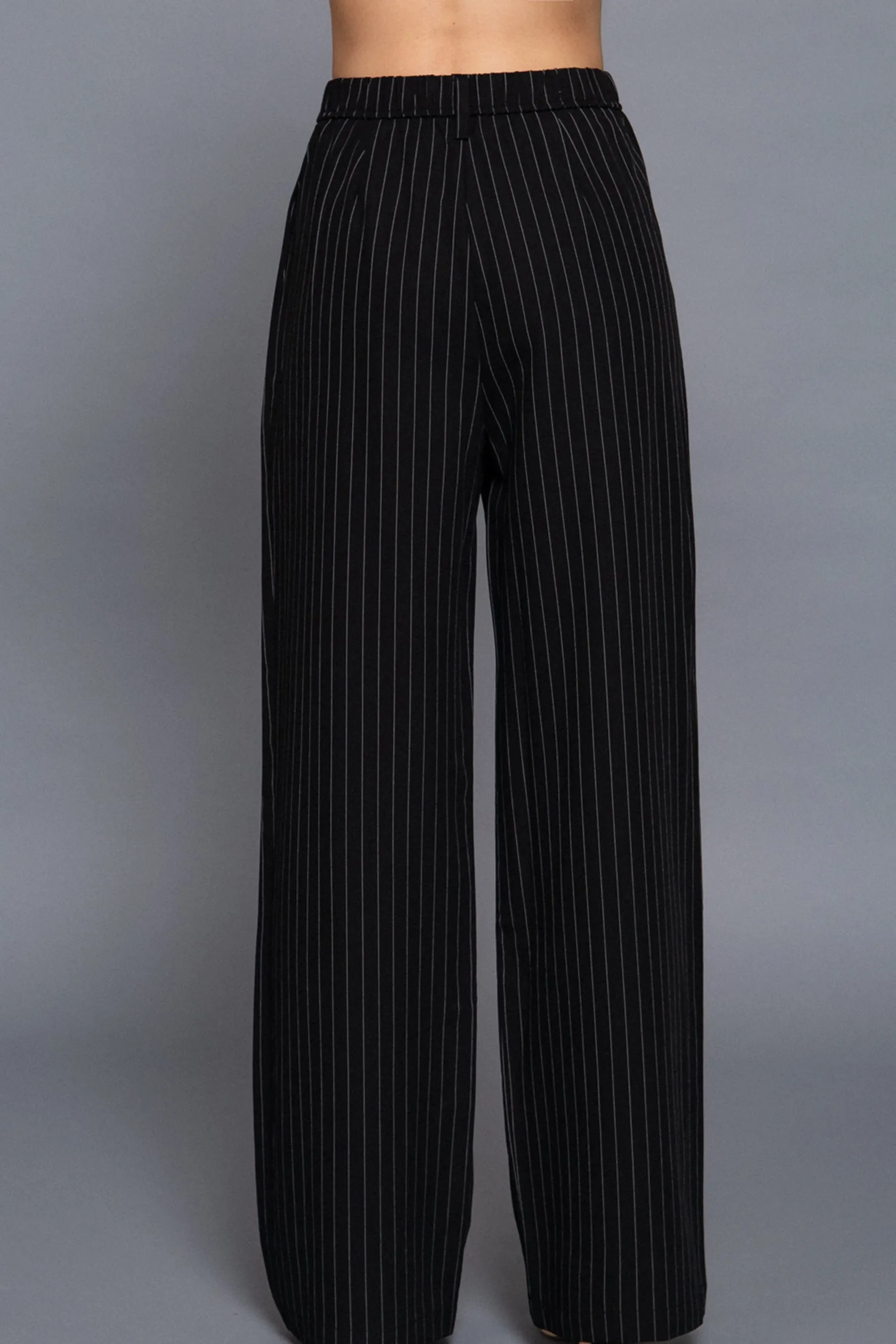 Chic Pinstripe Pants Straight-Leg Design  Durable Woven Fabric ZP14187C28 $12.50