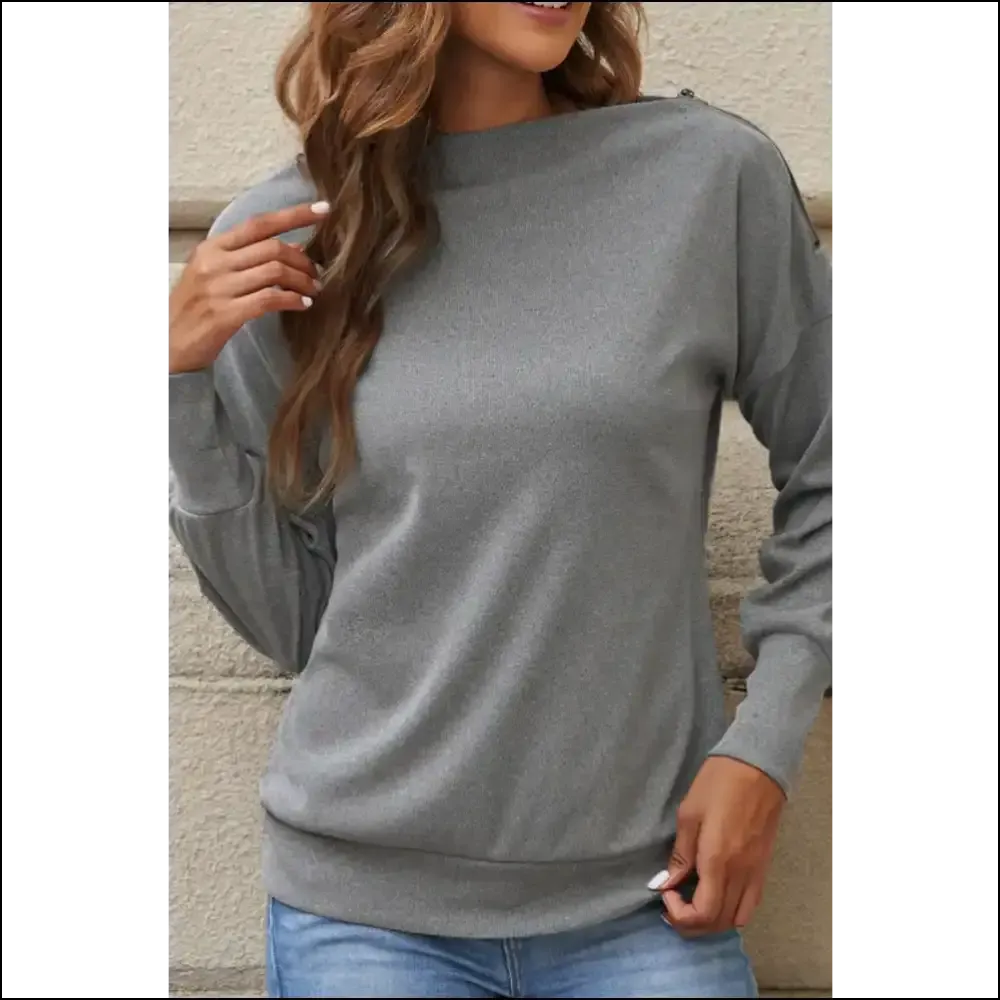 Chic Single Shoulder Long Sleeve Sweatshirt with Zip