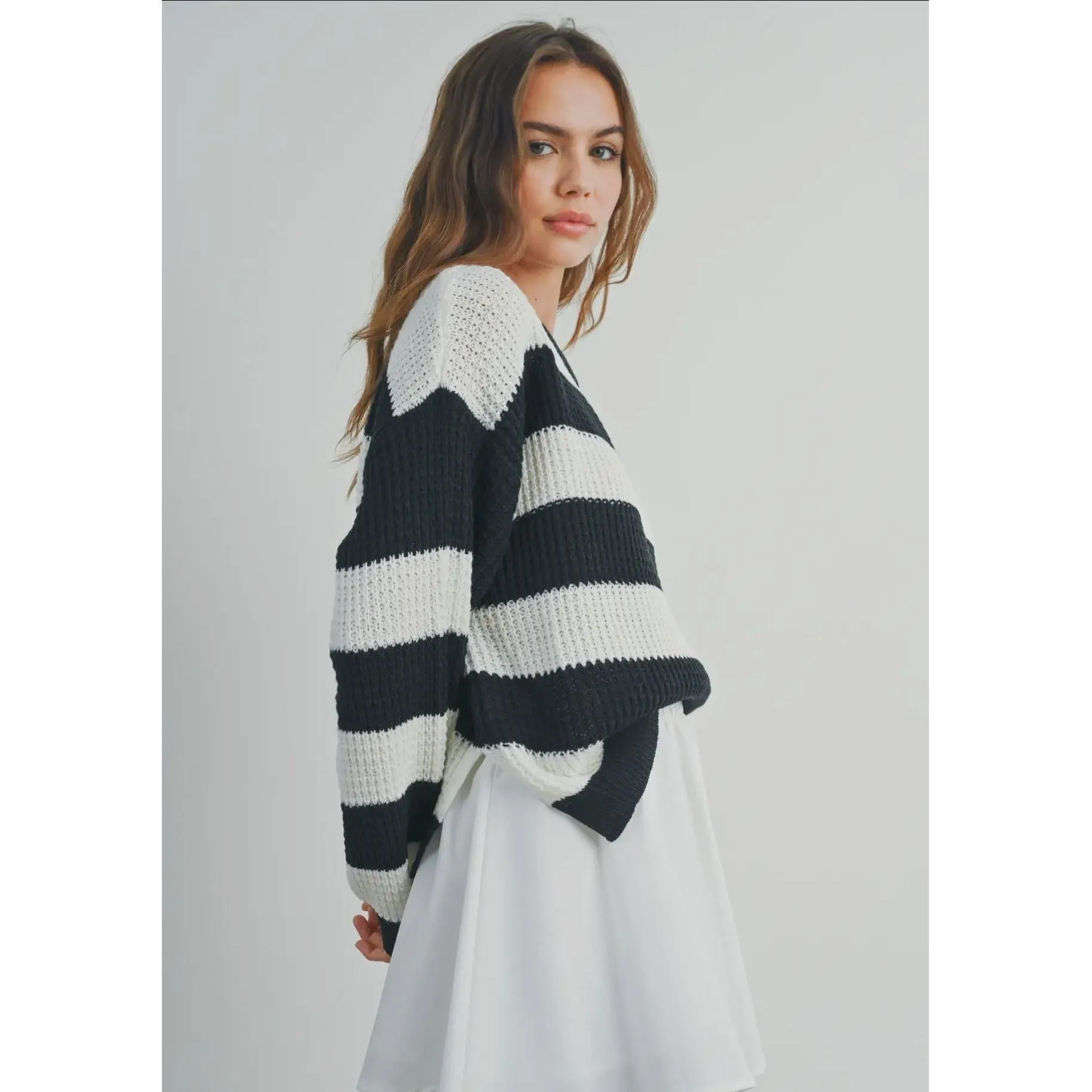 Classic Black & White Striped Sweater