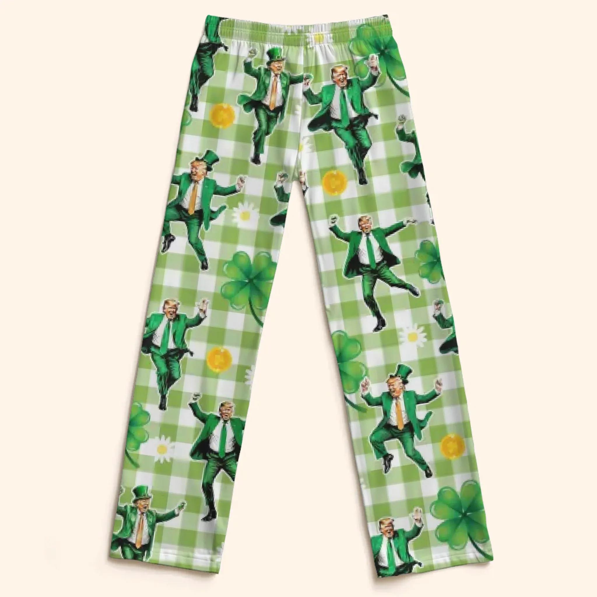 Clover, Courage, And Country - US Patriotic Pride Pajama Pants - Gift For Conservative Supporters