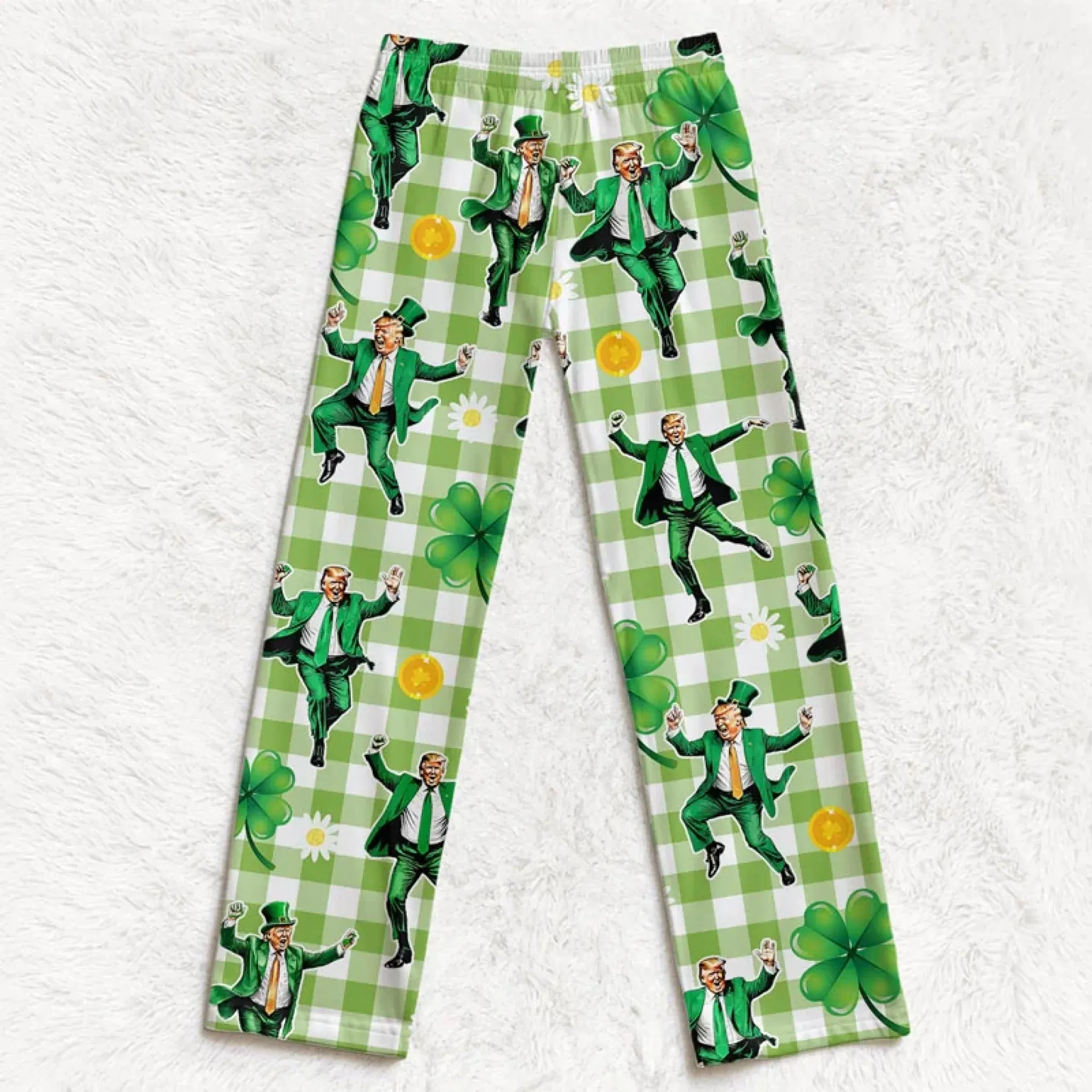 Clover, Courage, And Country - US Patriotic Pride Pajama Pants - Gift For Conservative Supporters