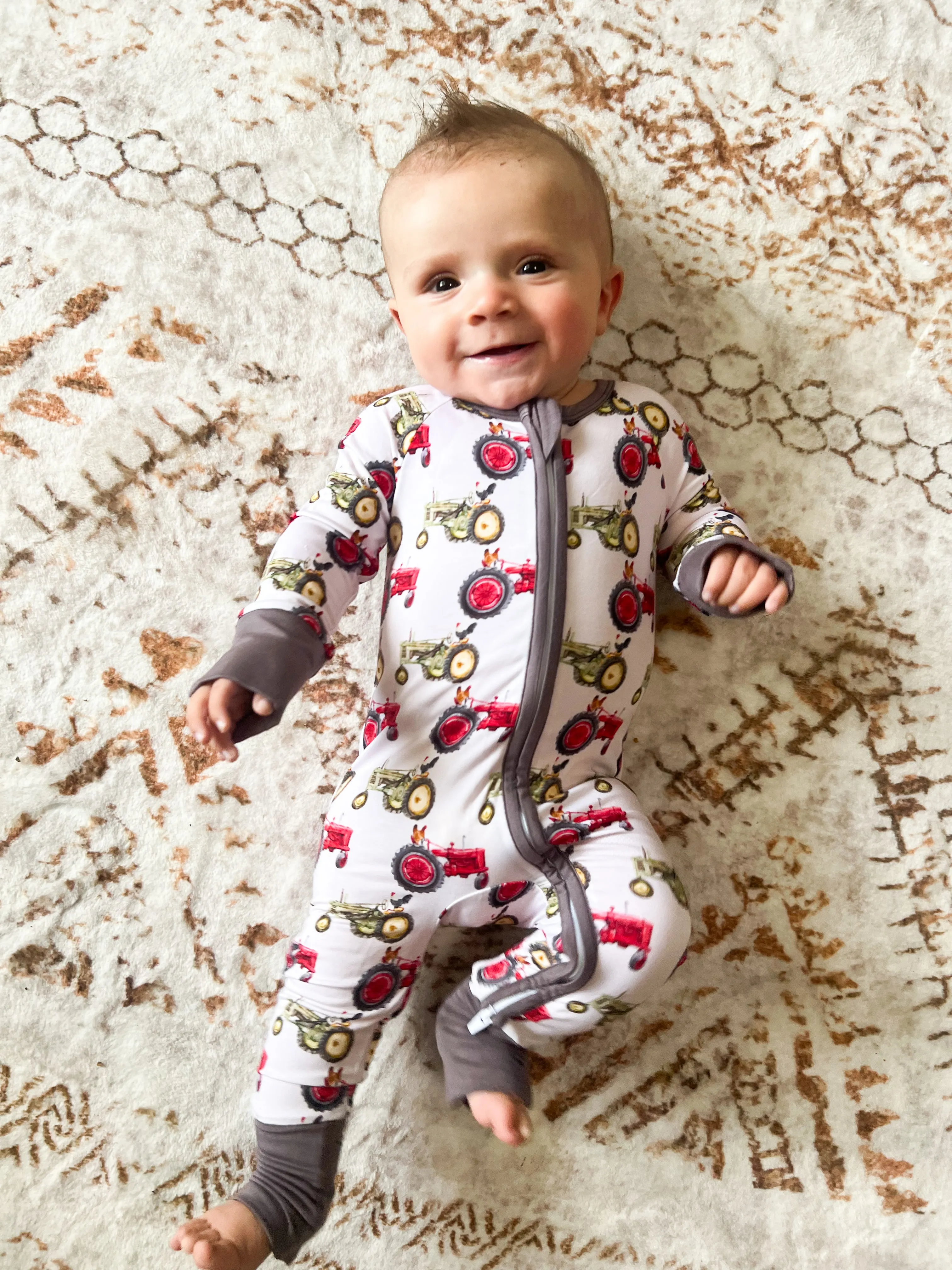 Clucking Around The Farm One Piece Bamboo Pajamas