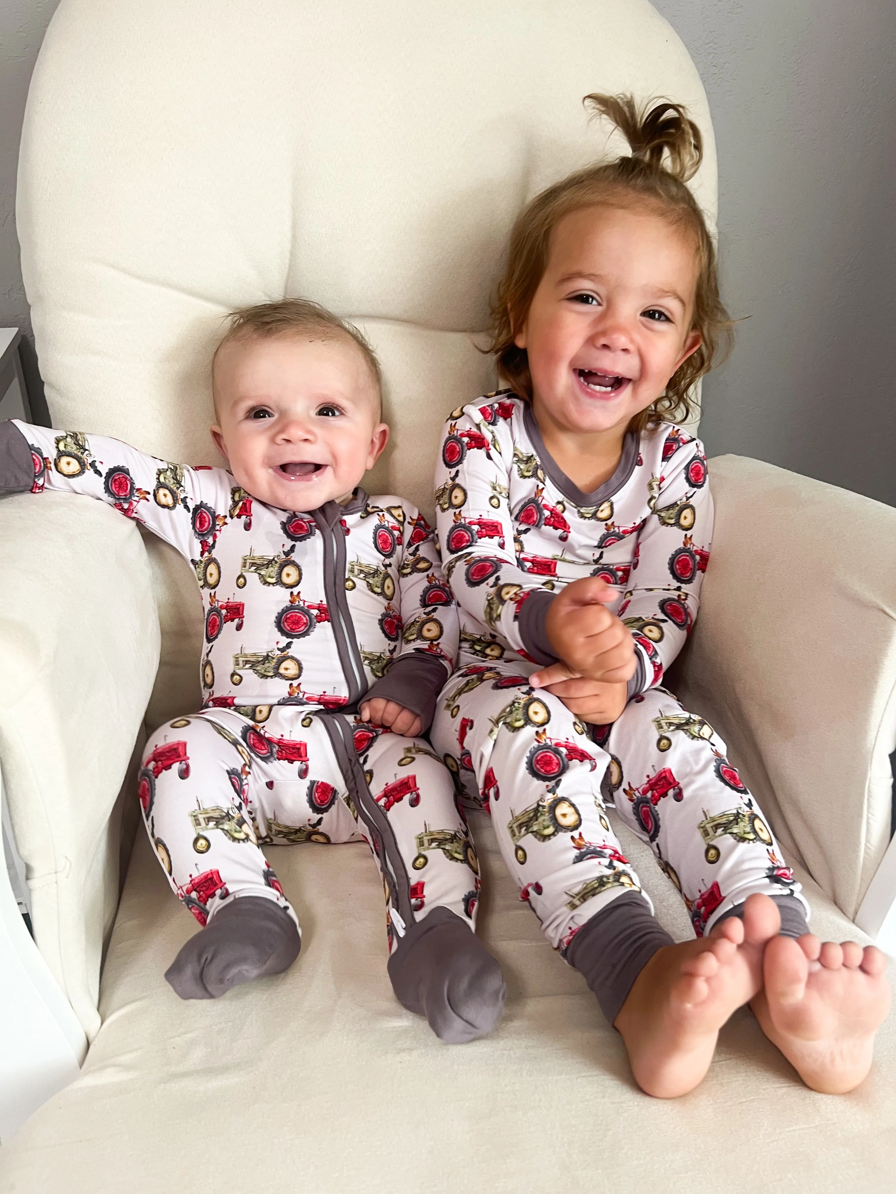 Clucking Around The Farm One Piece Bamboo Pajamas