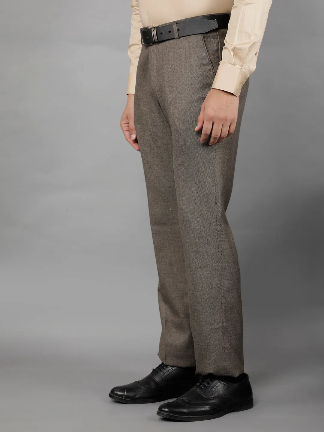 COBB MENS BROWN FORMAL TROUSERS