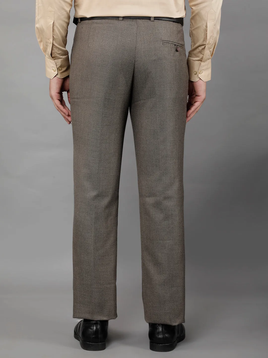 COBB MENS BROWN FORMAL TROUSERS