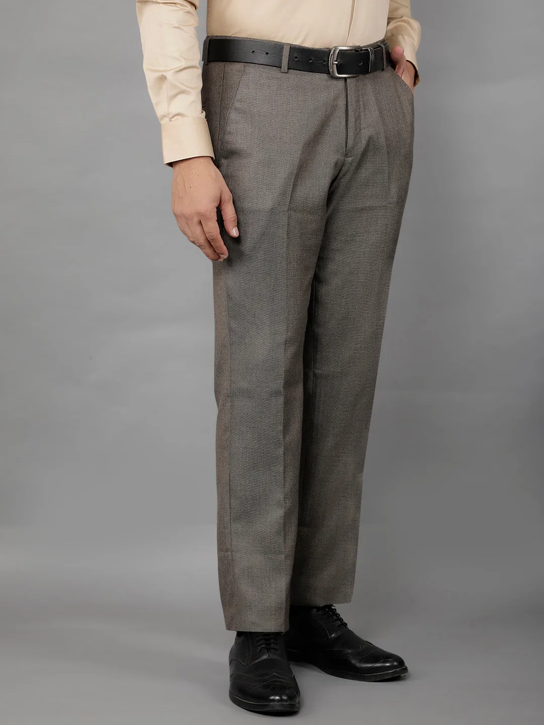 COBB MENS BROWN FORMAL TROUSERS