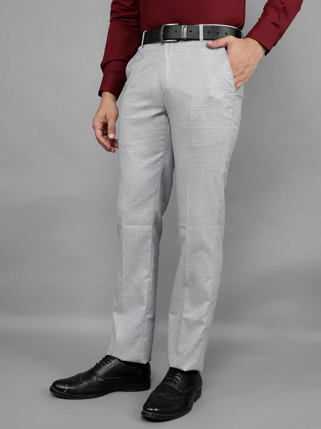 COBB MENS GREY FORMAL TROUSERS