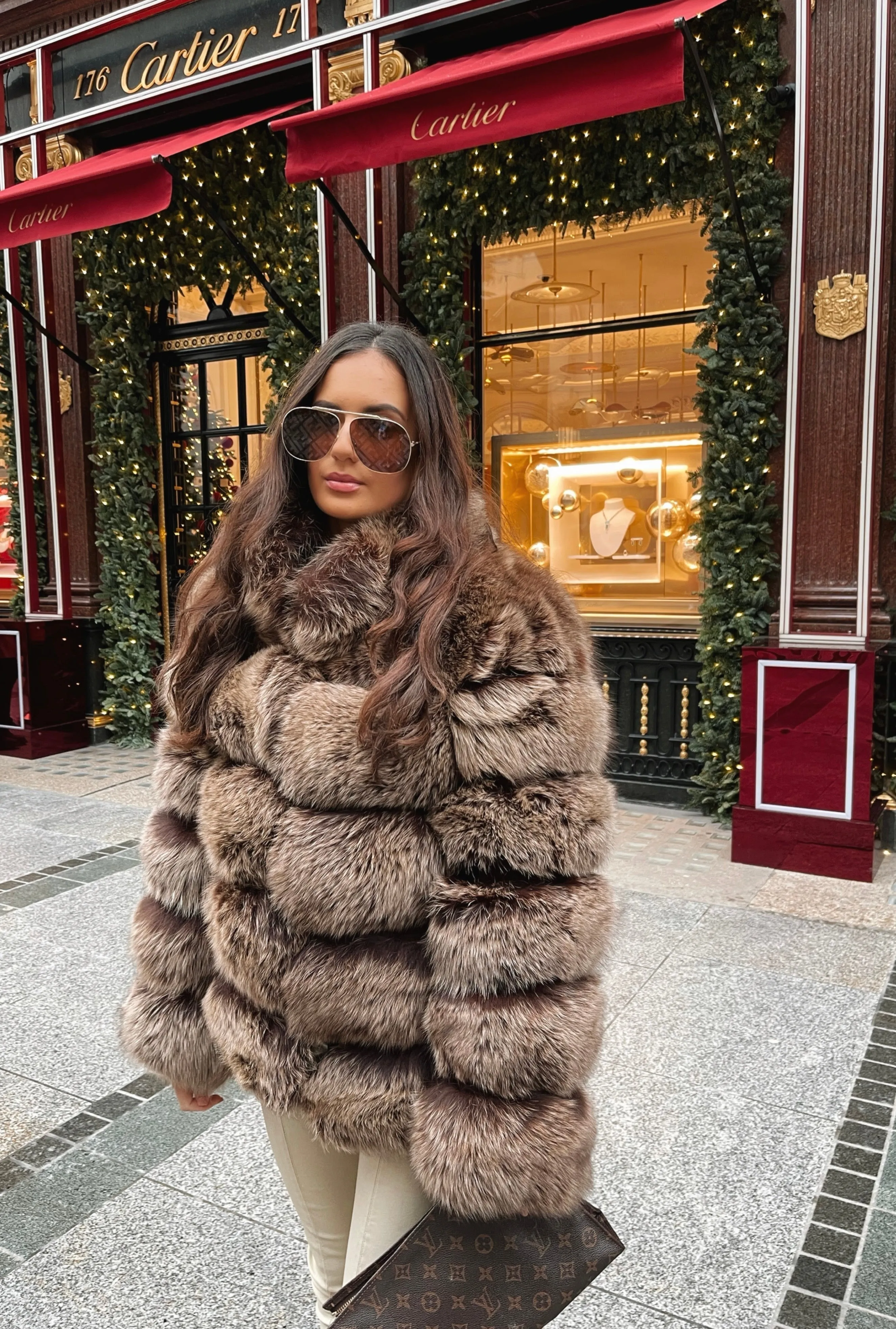 Collar Modern Bubble Mini Fur Coat