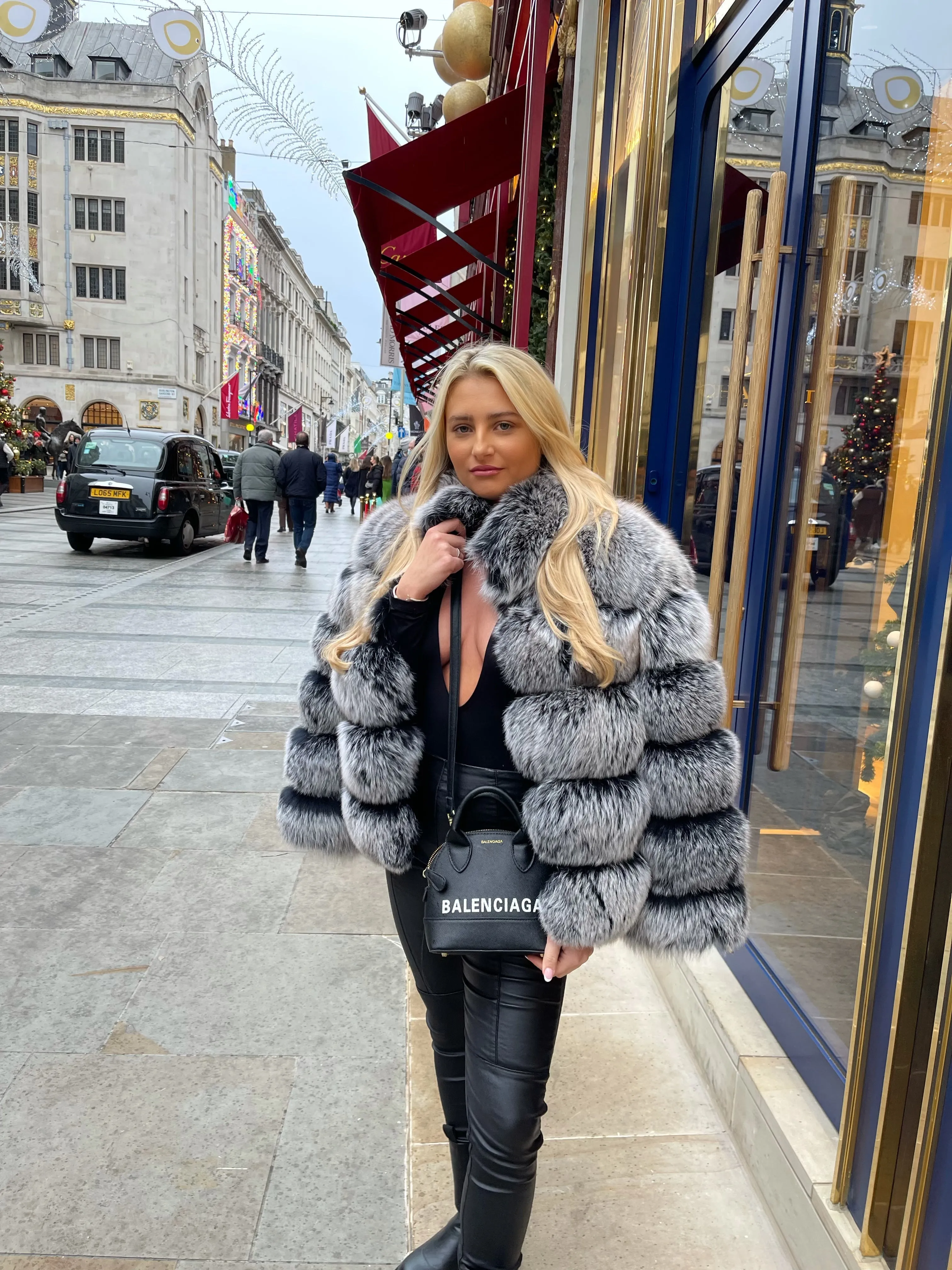Collar Modern Bubble Mini Fur Coat