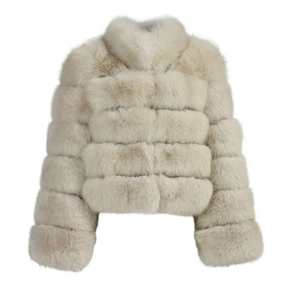 Collar Modern Bubble Mini Fur Coat