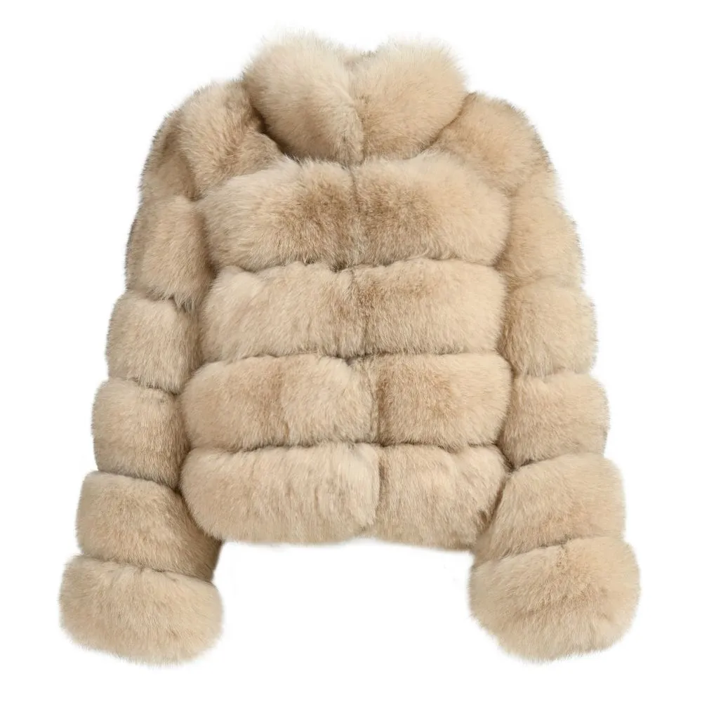 Collar Modern Bubble Mini Fur Coat