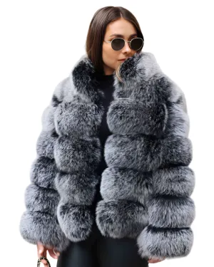 Collar Modern Bubble Mini Fur Coat