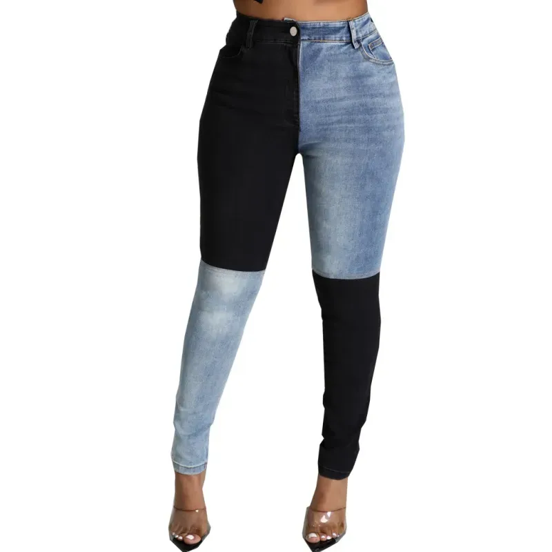 Color Block Skinny Jeans