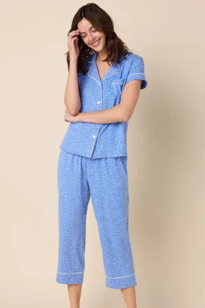 Confetti Dot Pima Knit Capri Set - Provence