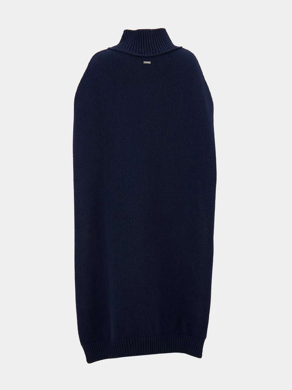 Contrasting Maxi-Stripe Wool Poncho