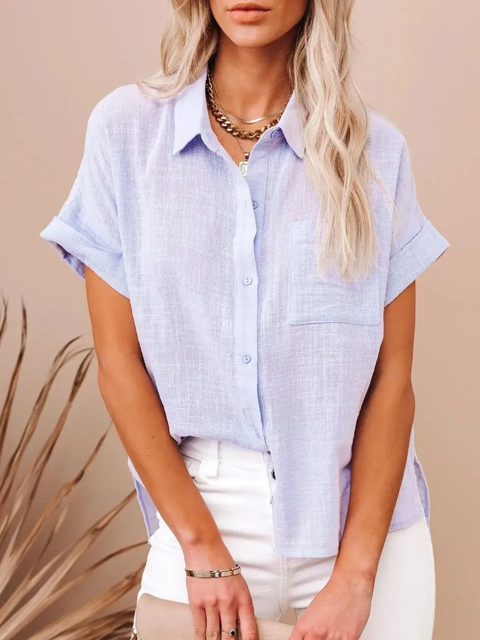 Cotton Linen Oversized Blouse