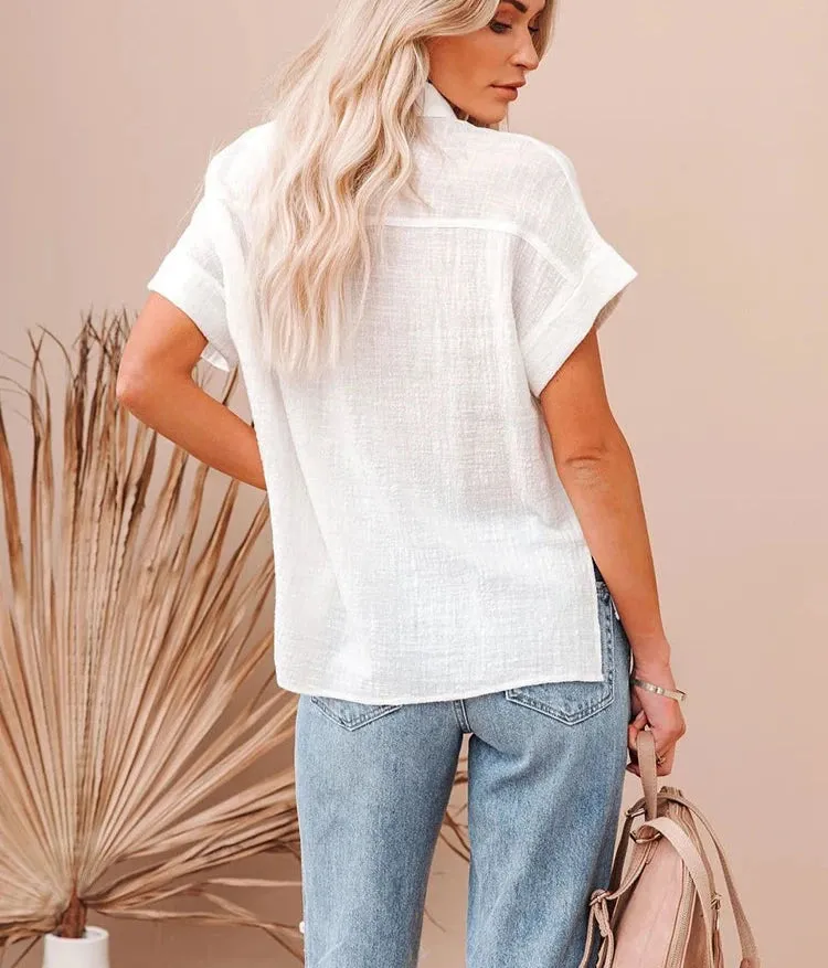 Cotton Linen Oversized Blouse