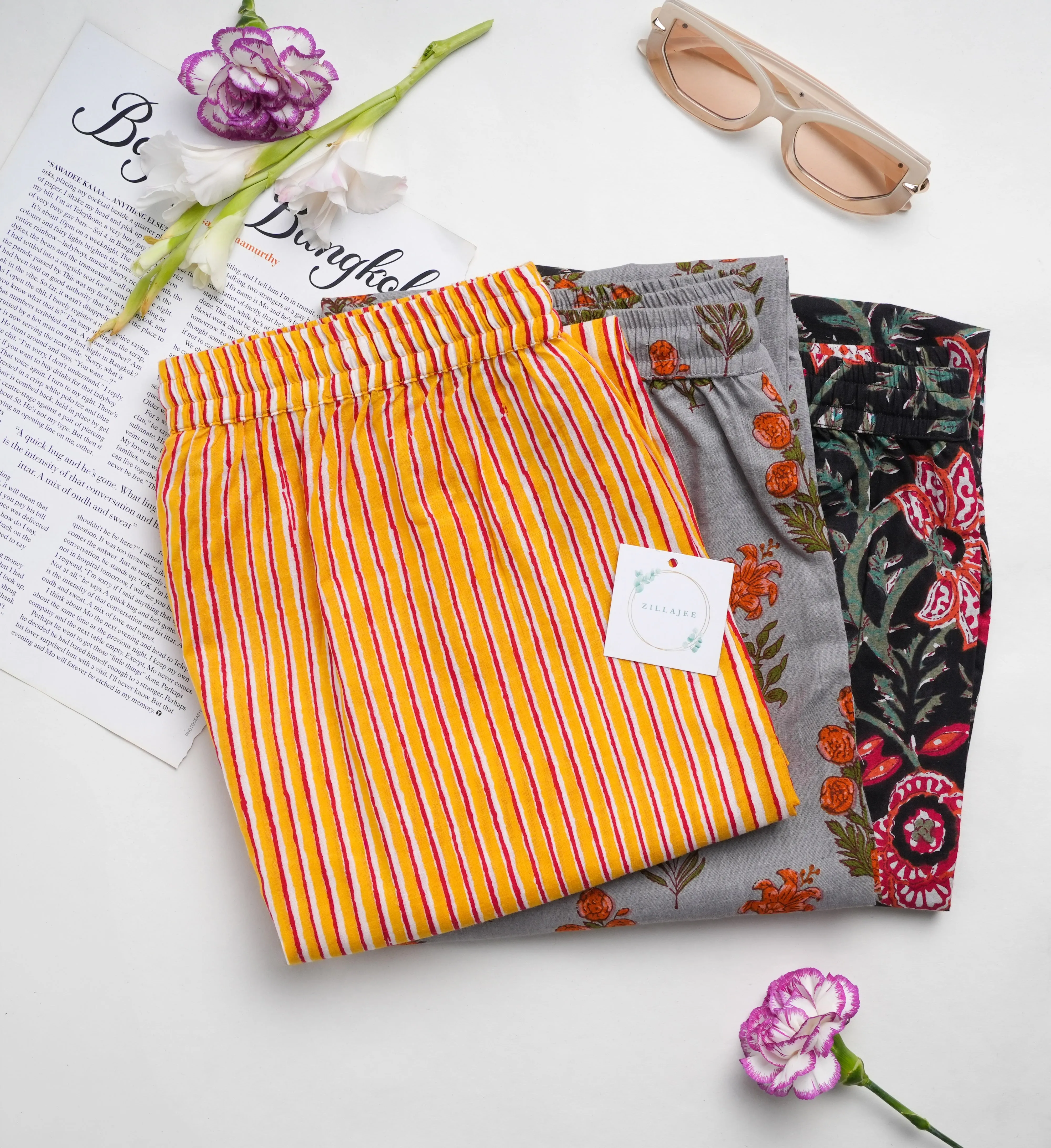 Cotton Pajama Pants Women - 3-Pack Bundle