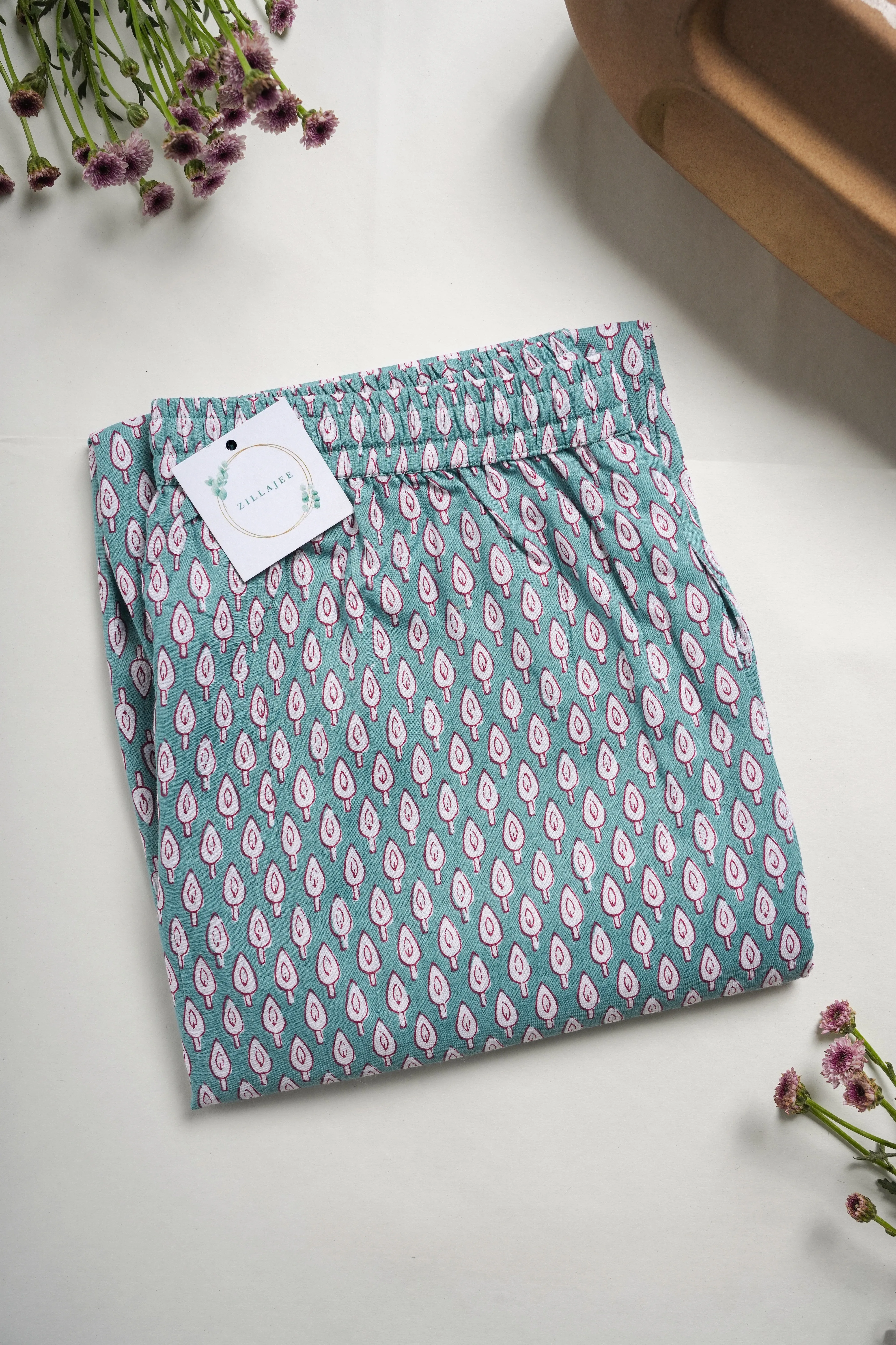 Cotton Pajama Pants Women - Festive Fir