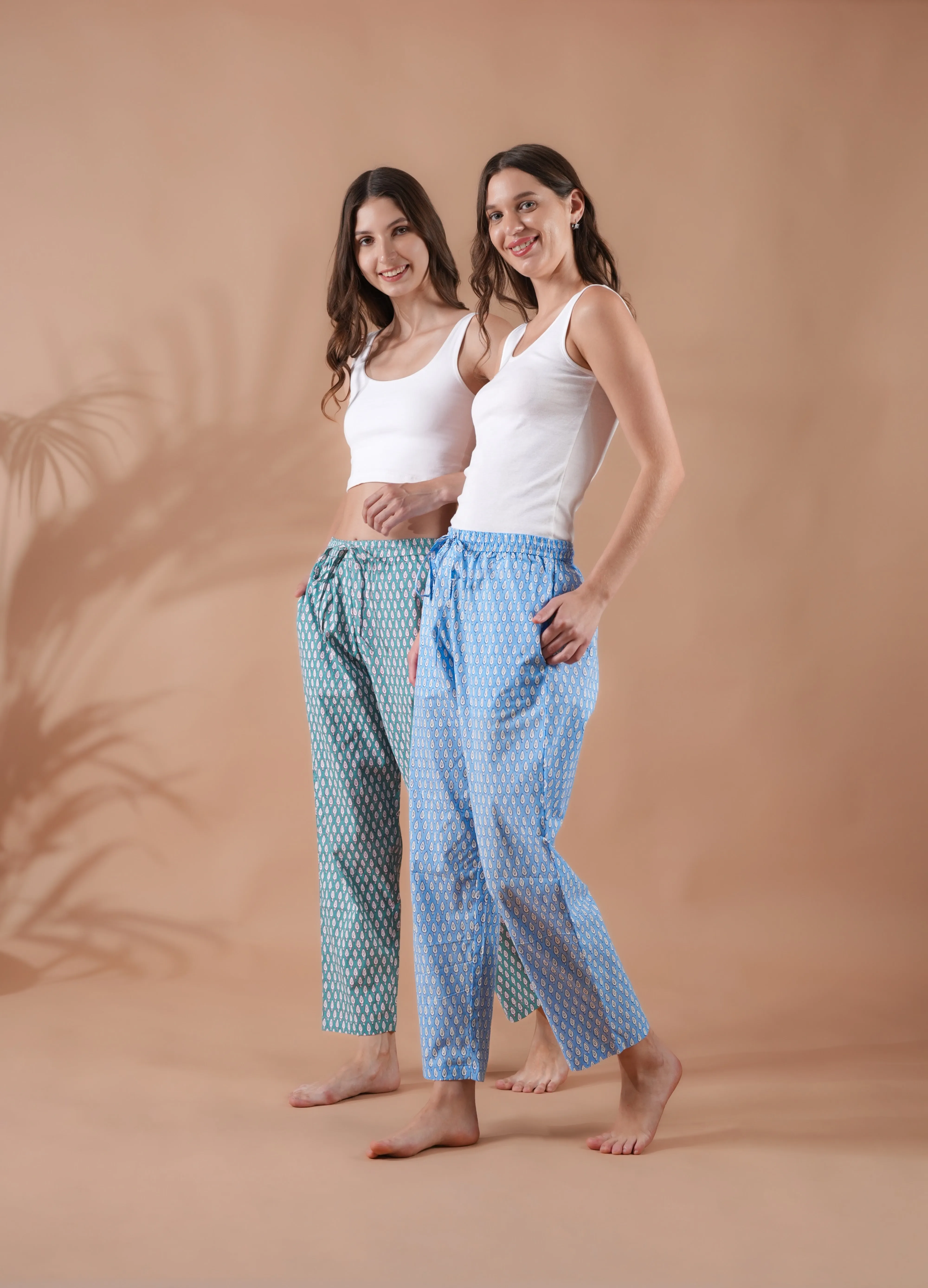 Cotton Pajama Pants Women - Festive Fir