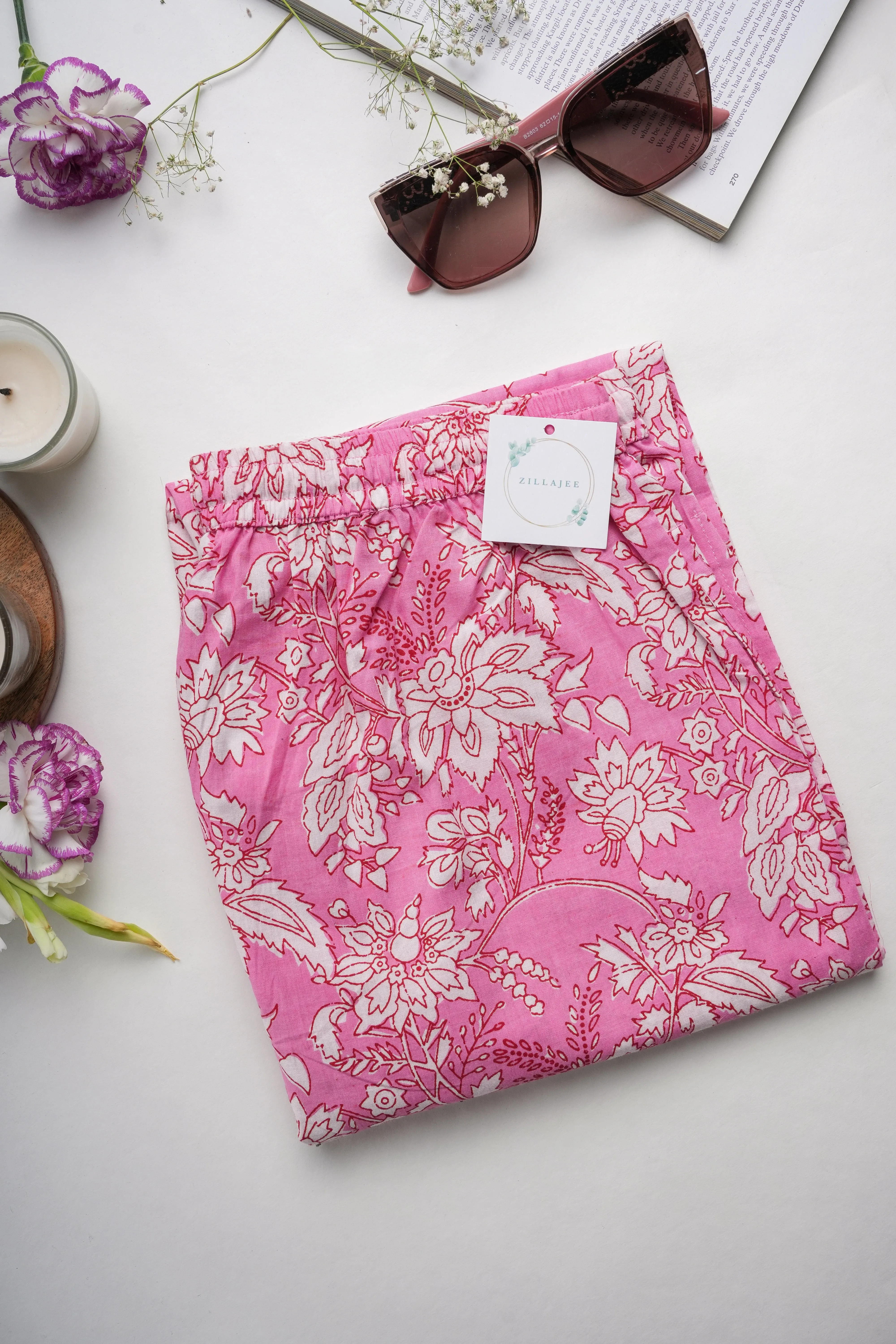 Cotton Pajama Pants Women - Floral Fantasy
