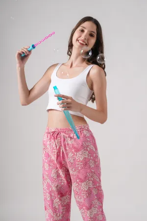 Cotton Pajama Pants Women - Floral Fantasy