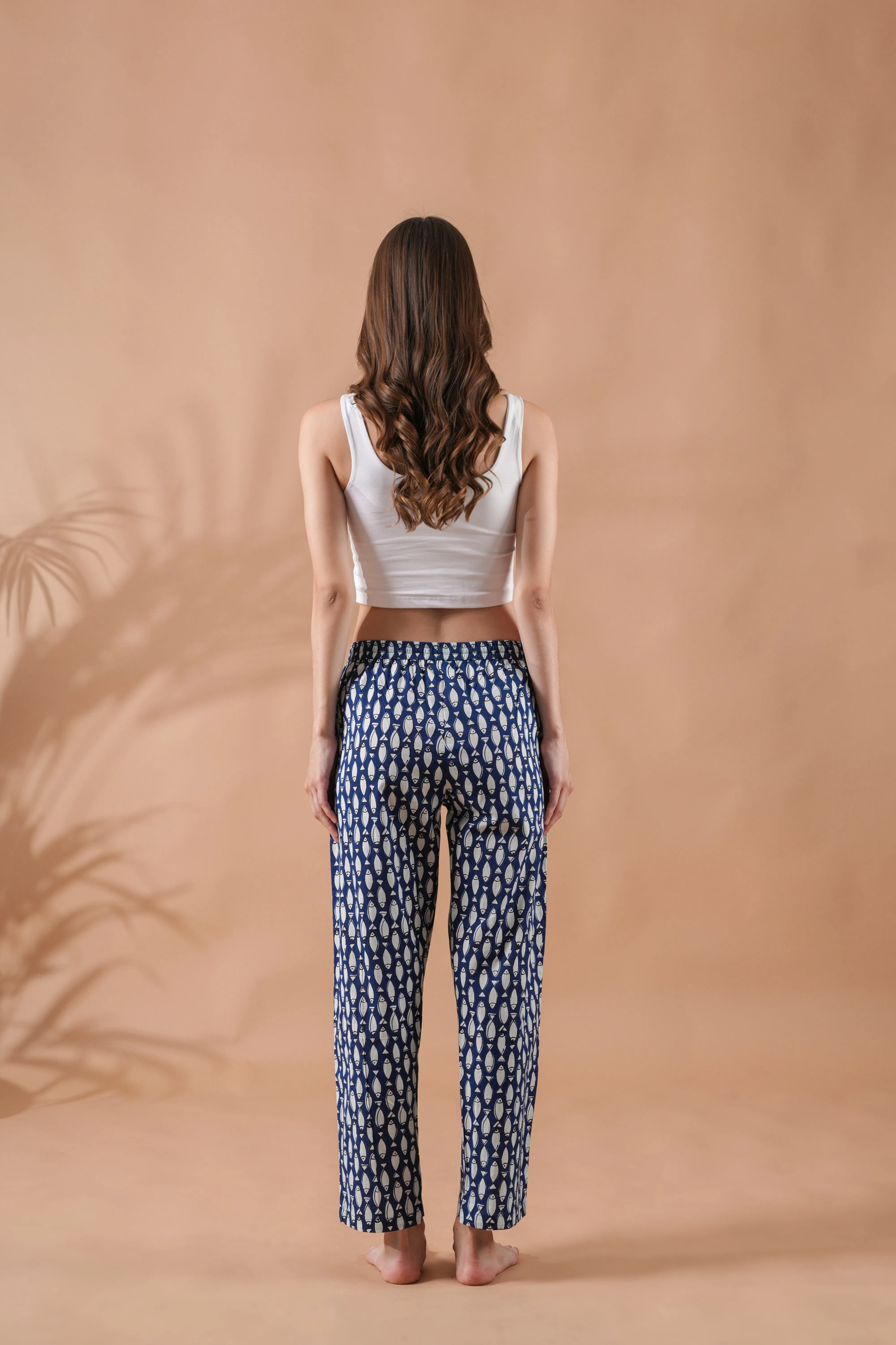 Cotton Pajama Pants Women - Midnight Swim