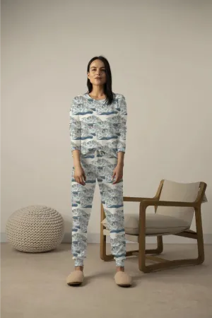 COZY LONG PAJAMA SET SKI TRAIL MAP