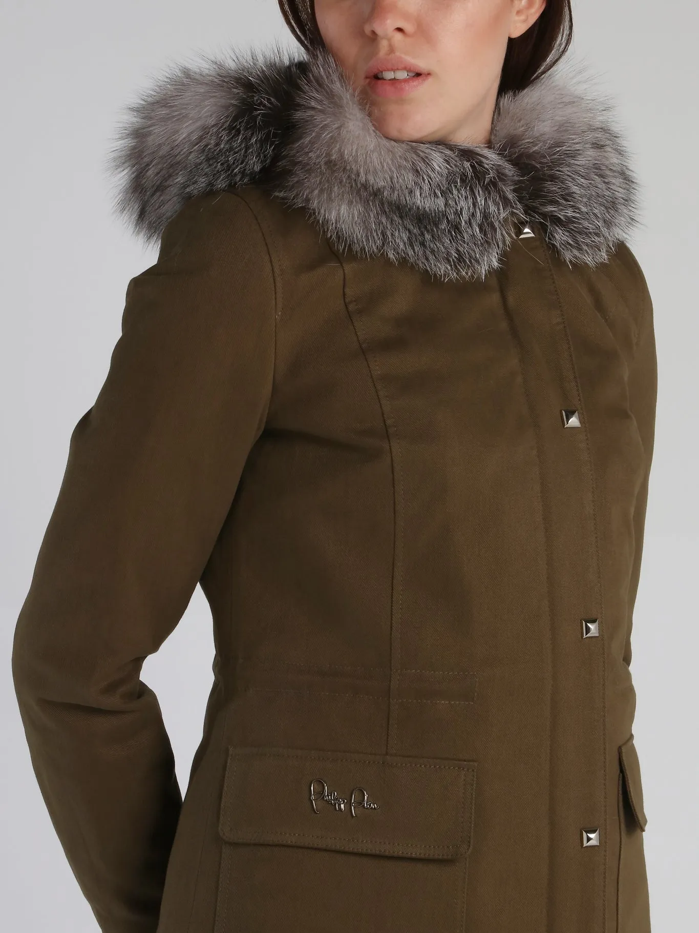 Crystal Plein Fur Trim Parka
