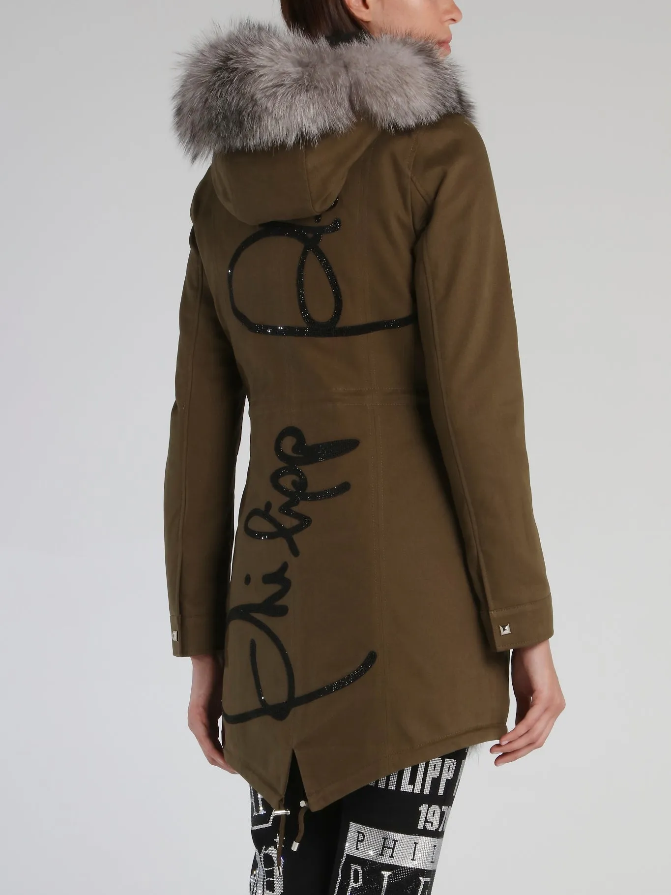 Crystal Plein Fur Trim Parka