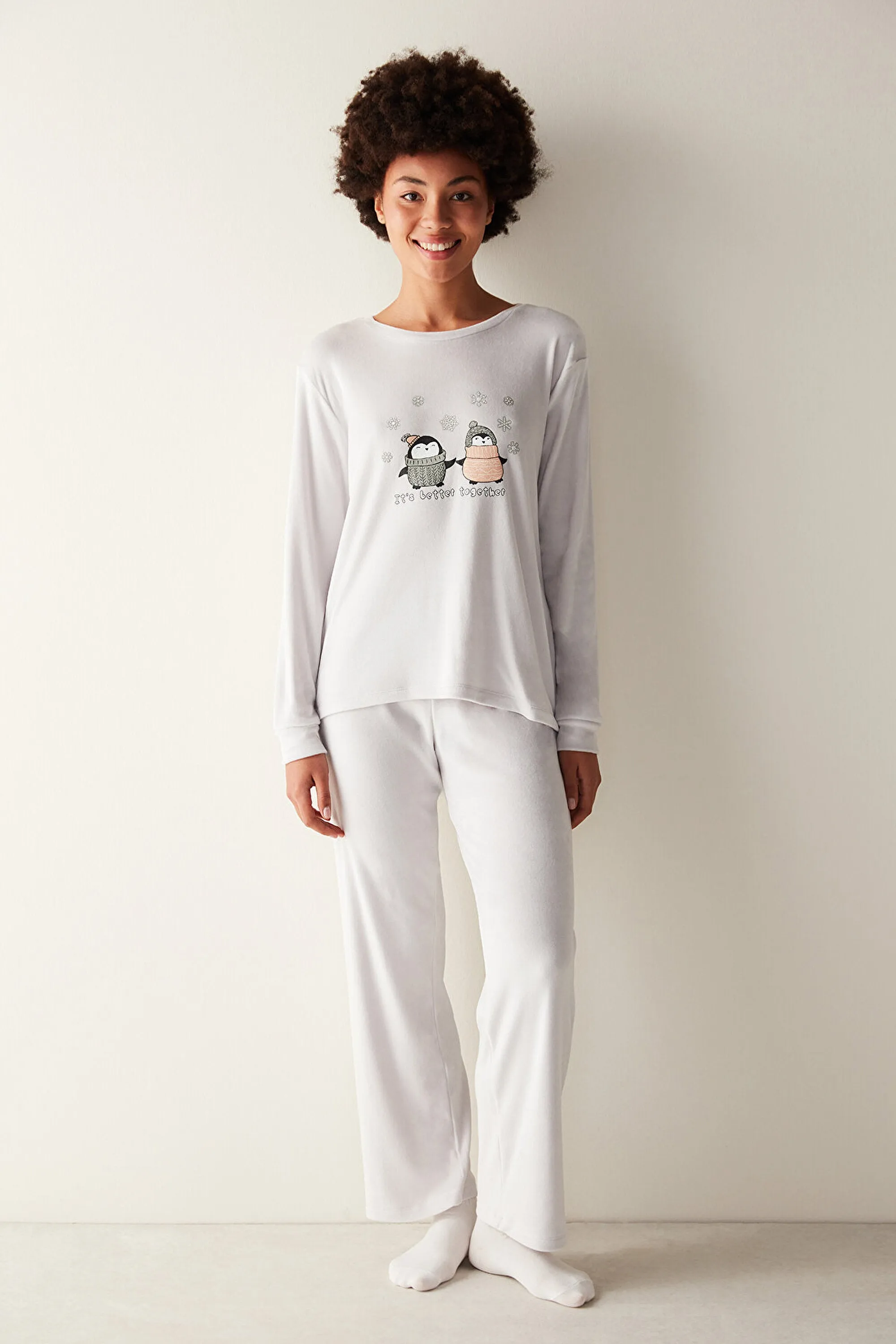 Cute Penguin Fuzzy Pants PJ Bottom