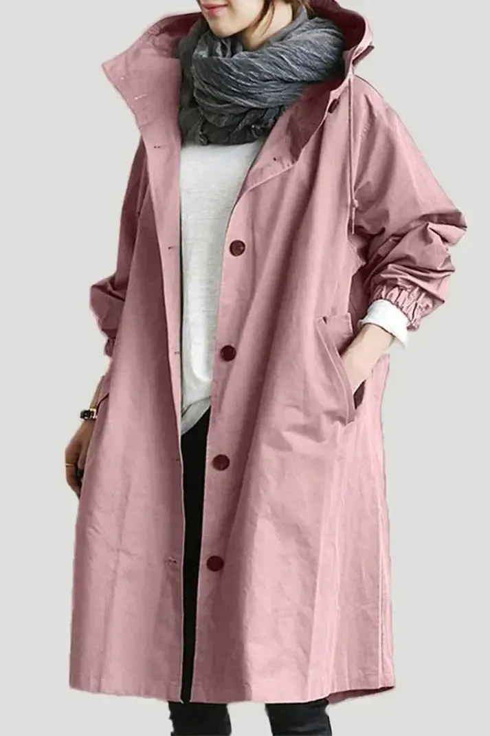 Cynthia - Waterproof Hooded Woman's Trench Jacket