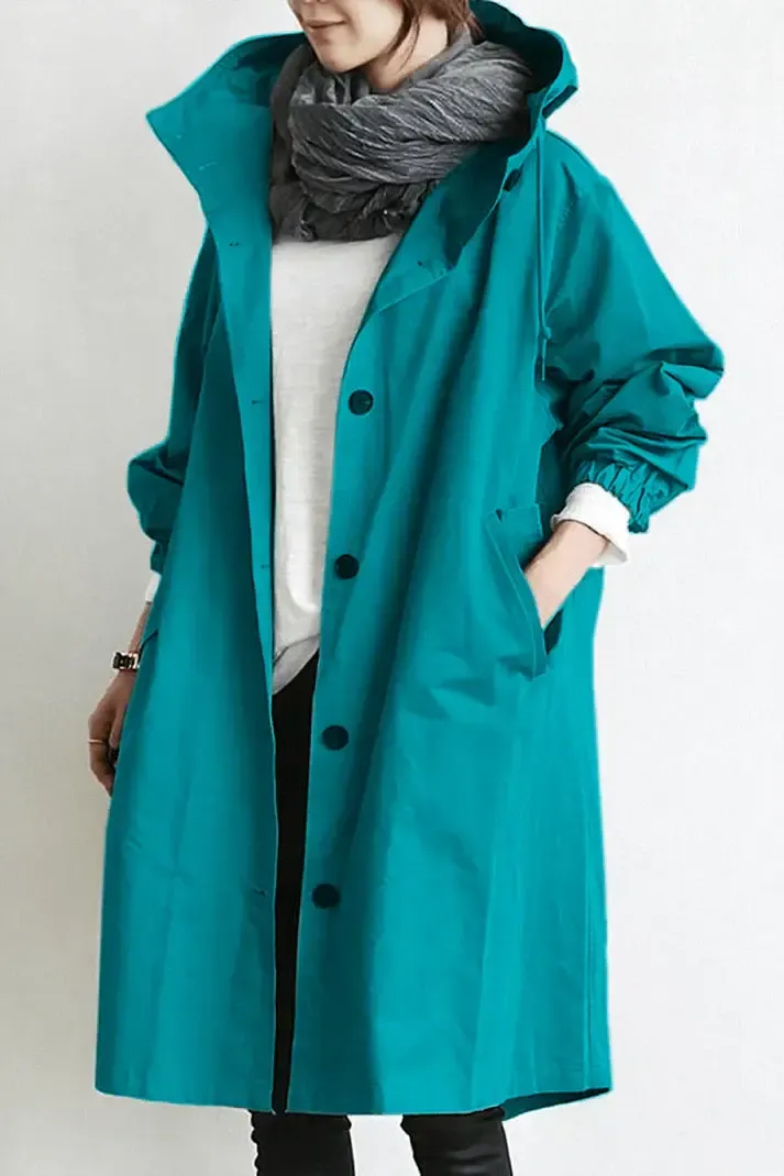 Cynthia - Waterproof Hooded Woman's Trench Jacket