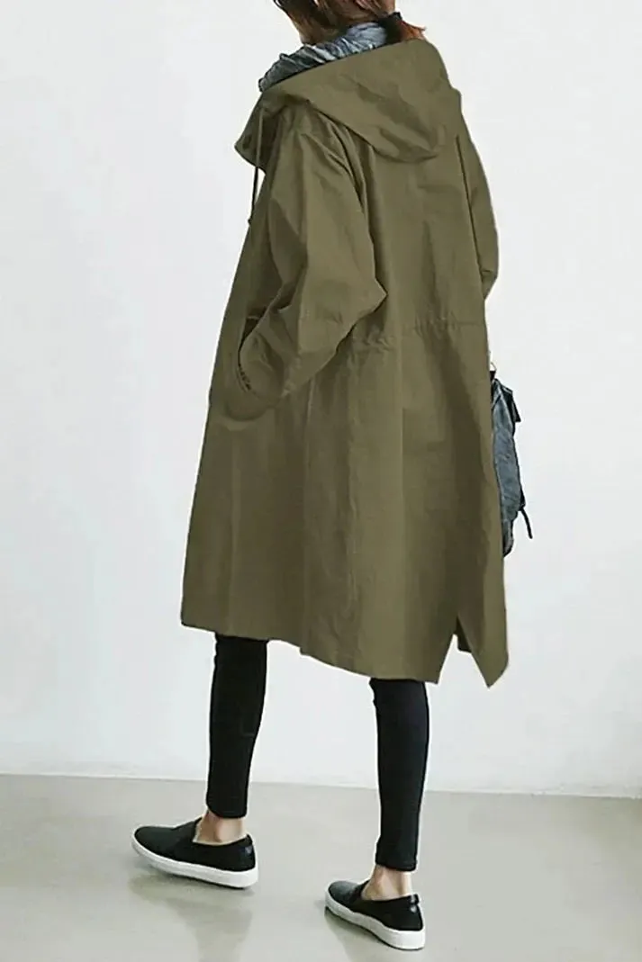 Cynthia - Waterproof Hooded Woman's Trench Jacket